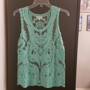 CHARMING CHARLIE Partial Sheer Sleeveless top